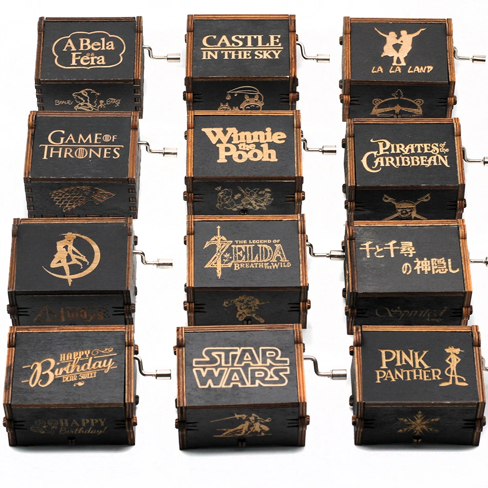 Новая Черная музыкальная шкатулка замок в небе Игра престолов звезда WarsMusic