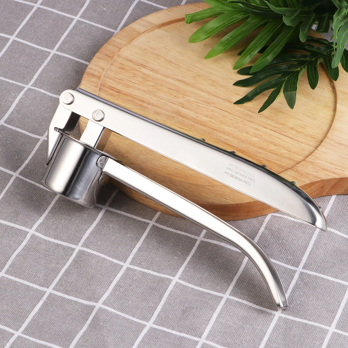 

304 Stainless Steel Garlic Press Long Handle Garlic Ricer Anti-rust Ginger Crusher