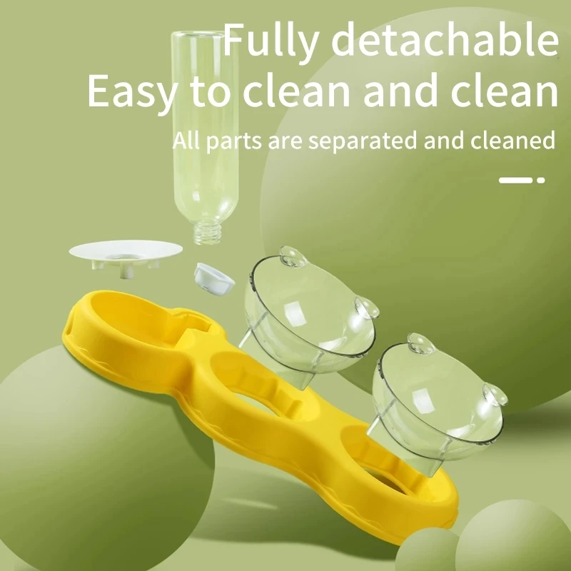 

Двойная миска для кошек, влагонепроницаемое горлышко, двойного назначения, автоматическая кормушка с тремя чашами, автоматическая миска дл...