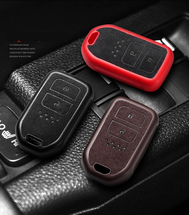 Автомобильный Футляр для ключей из натуральной кожи для Honda CRV HRV Accord Civic Odyssey Inspire JADE Pilot Smart Key аксессуары