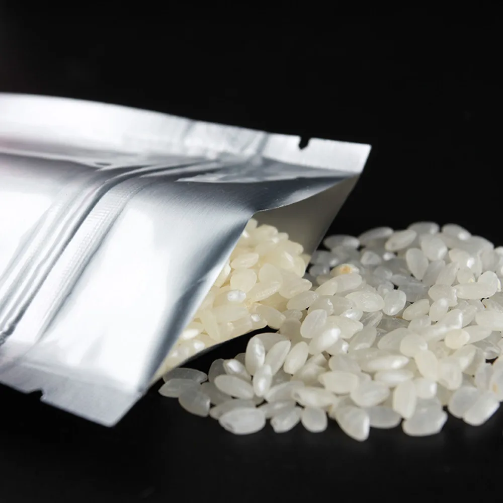 100 шт. серебристые пакеты для упаковки продуктов из чистой алюминиевой фольги |