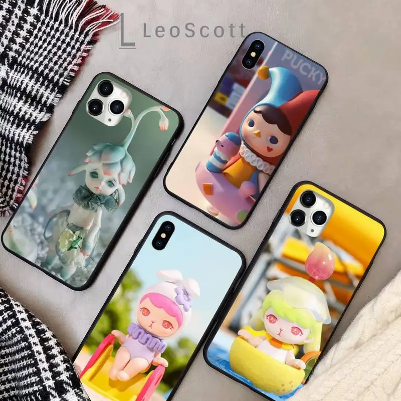 

POP MART Phone Case for iPhone 13 11 12 pro XS MAX 8 7 6 6S Plus X 5S SE 2020 XR Soft silicone Doll Garage Kits Cute Lovely Capa
