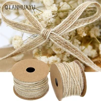 natural jute burlap rolls hessian ribbon with lace vintage rustic wedding party decor diy crafts valentines day gift packaging