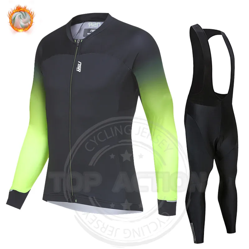 

NEW NSR Cycling Sets Uniforms for Men Clothing Uniform Man Set Bike Jerseys Clothes Equipment Bicycle Winter fleece long sleeve