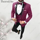 Пиджак Thorndike мужской облегающий, праздвечерние чный костюм с брюками, костюм певицы, Свадебный костюм для жениха и жениха