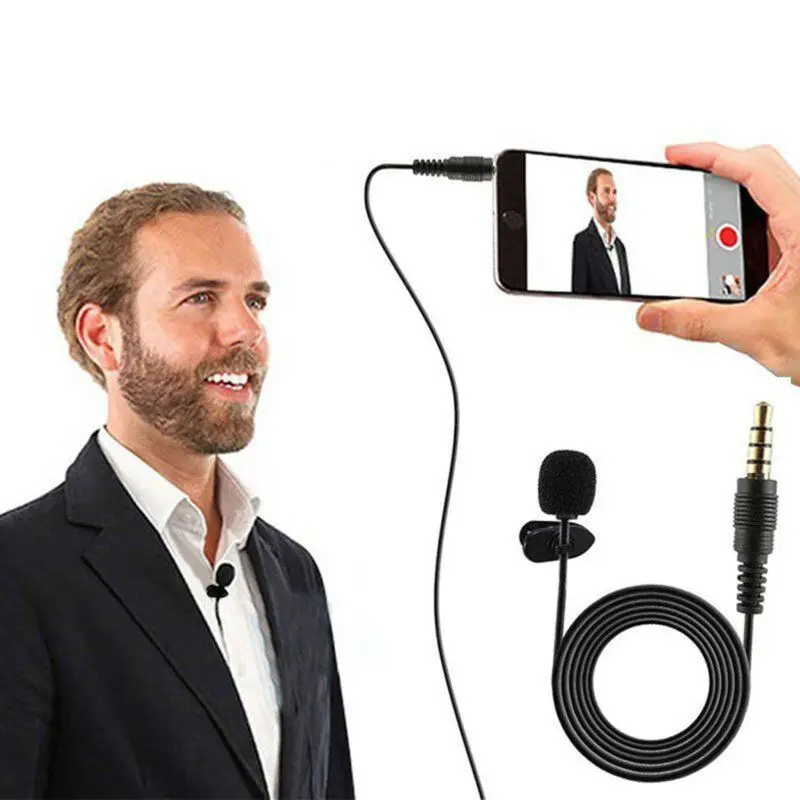 Мини клип на лацкане микрофон Hands-free 3 5 мм проводной Конденсатор Lavalier Mic |