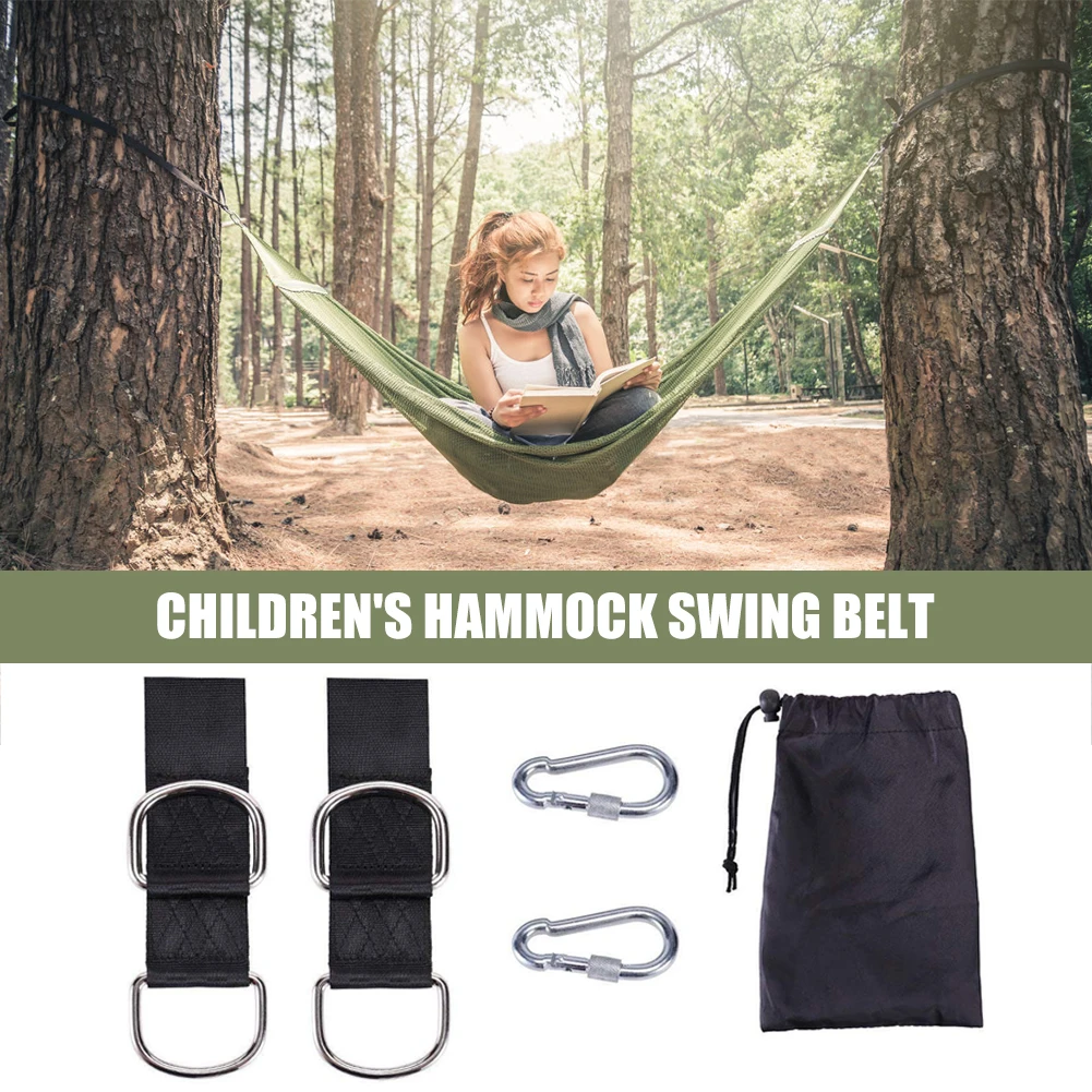 

One Pair Tree Swing Hanging Kit Hammock Straps Camping 350 KG Load Capacity Rope Carabiner OutDoor Hiking Hammock Hanging Belt