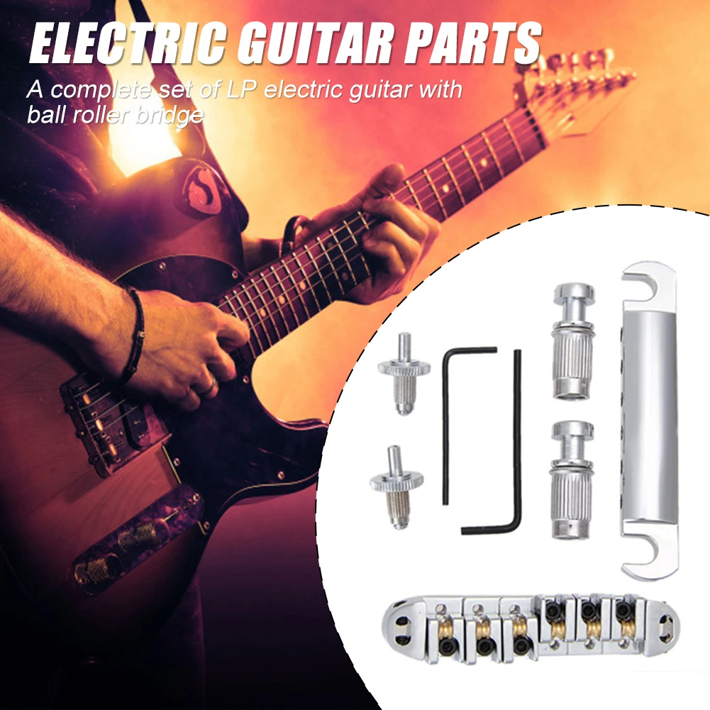

1 Set Alloy Electric Guitar Bridge Tailpiece Guitar String Saddle for LP Electric Guitar Replacement Parts Accessories