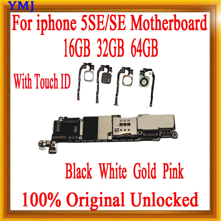 16 Гб/32 ГБ/64 ГБ для iphone 5SE материнская плата с Touch ID/без Touch ID, оригинальная разблокированная материнская плата для iphone SE