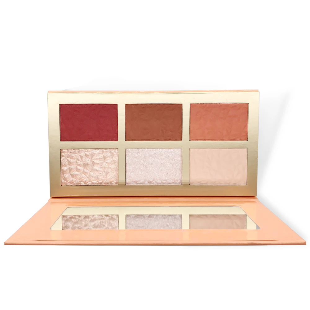 

Private Label Custom Bulk Makeup 6-Color Highlight Blush Palette Free Shipping