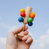 1 pcs wooden rattle toy for newborn baby grasp the bell traing vision educational toys gifts