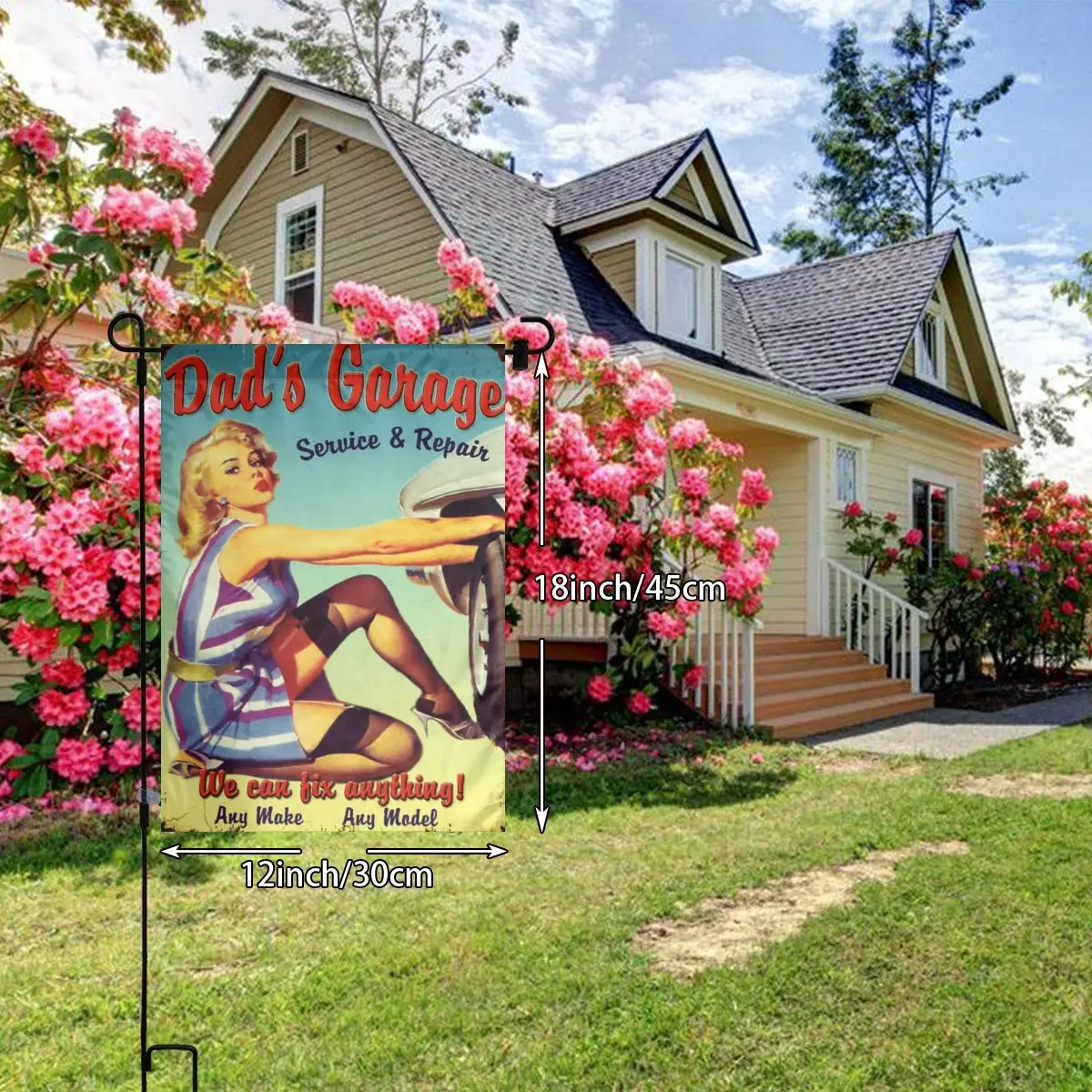 

Vintage Ireland Beer Sign Retro Hot Sexy Wine Girl Bar Club 12*18in Garden Flag