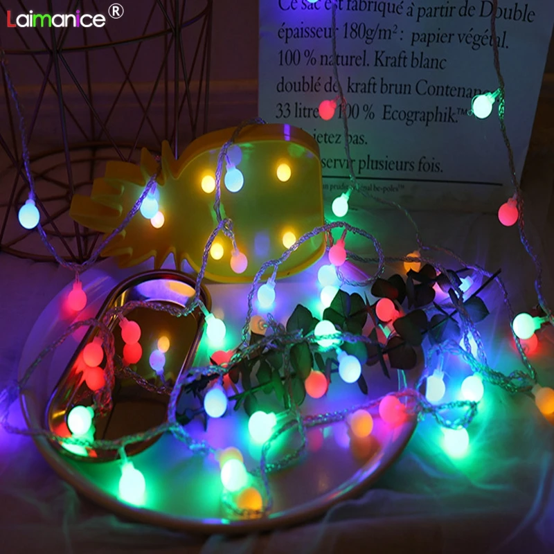 USB 2M 3M 5M 10M LED Ball String Lights Christmas Light for Home Patio Garden Lawn Wedding Party Events Decoration Garland Lamp on - Светодиодные гирлянды с мячиками на USB, длиной 2, 3, 5 или 10 метров, для оформления дома, патио, сада, газона на Рождест