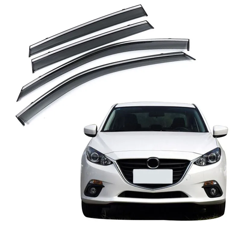 For Mazda 3 Sedan 2014 2015 2016 Car Side Window Deflectors Window Visor Window Shields Sun Rain Guards Auto Styling