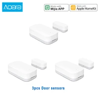 3pcs aqara door window sensor zigbee wireless connection smart door sensor work with mi home app for mijia smart home