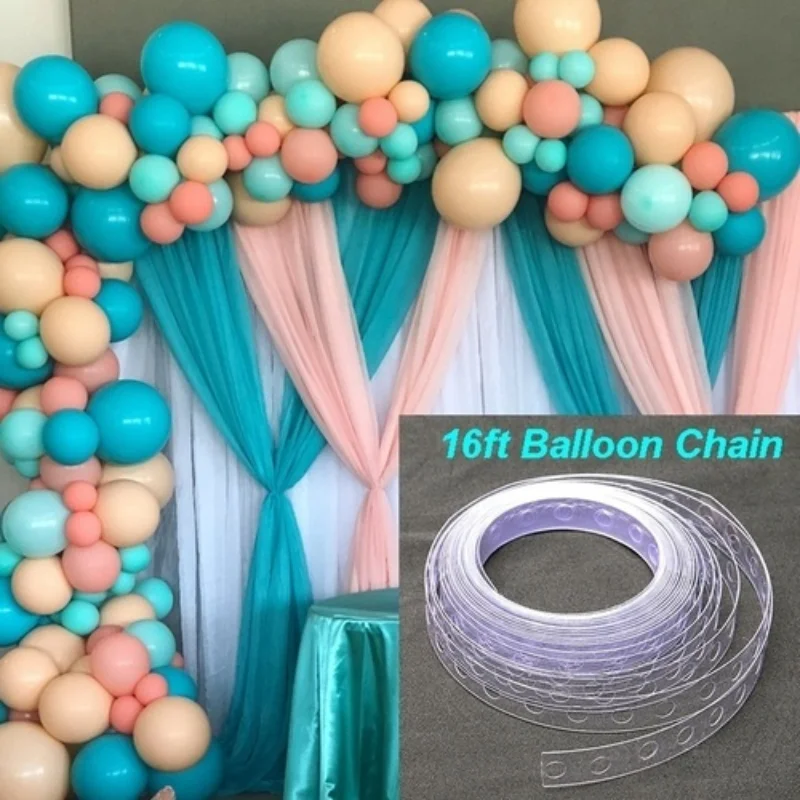 

16Ft Balloon Decorating Strip Balloon Arch Chain Link with Precut Holes