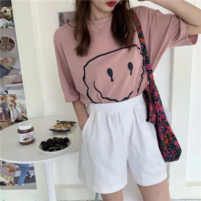 

HziriP 2020 Summer Shorts For Womens Elastic Waist Candy colors Fashion Casual Ladies Fresh High Waist Sexy Lovely Girl Shorts