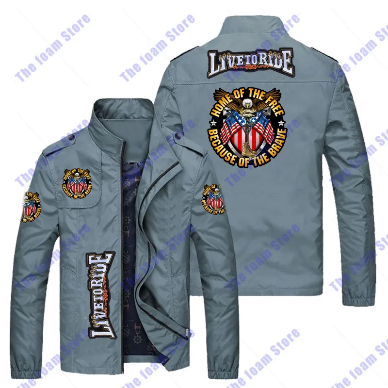 

Punk Motorcycle Jacket European and American Bob Jacket Non-embroidered Men's Motorcycle Jacket Eagle Jacket Long Coat Autumn 6X