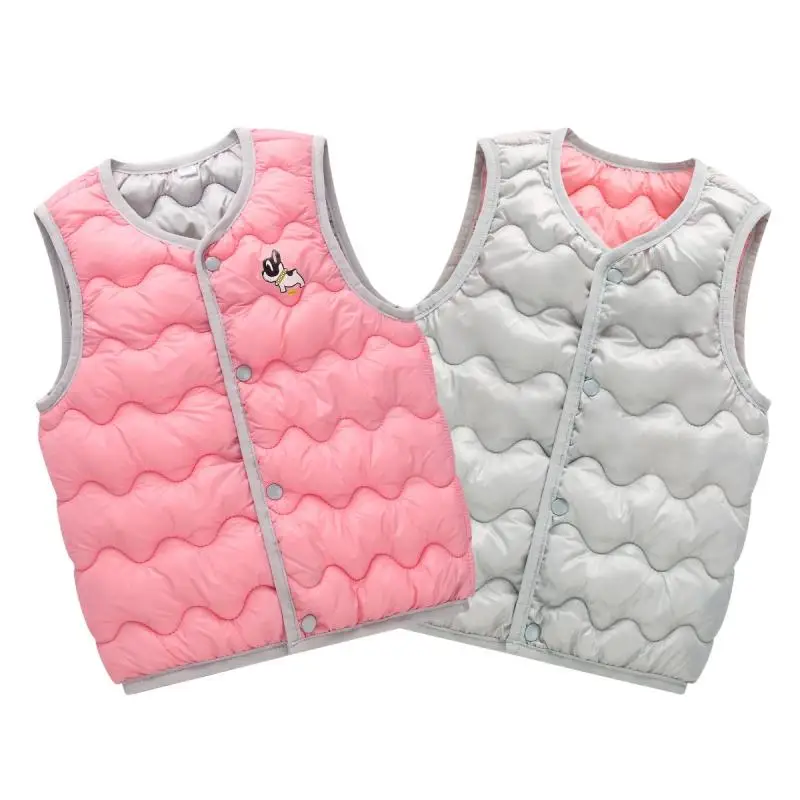 Детский пуховой жилет Однобортный Теплый хлопковый с принтом для мальчиков и
