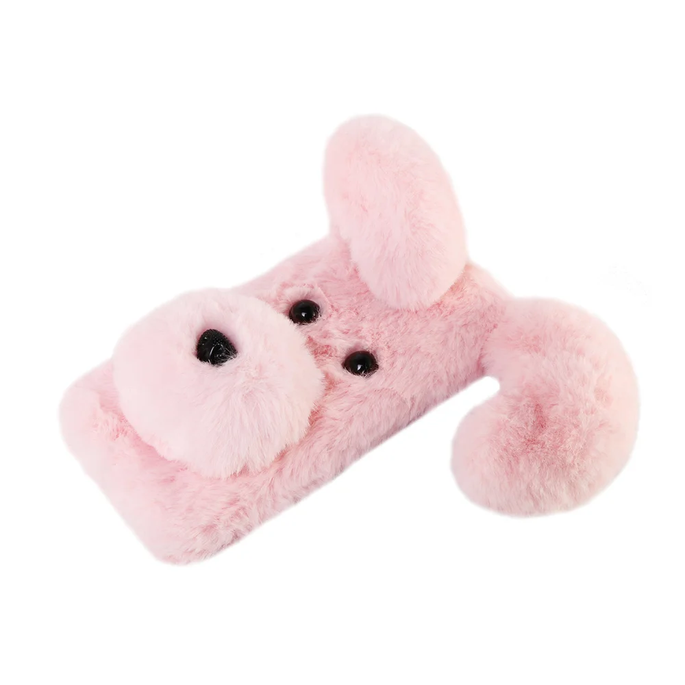 Мягкий плюшевый чехол для телефона с рисунком собаки милый Модный зимний теплый