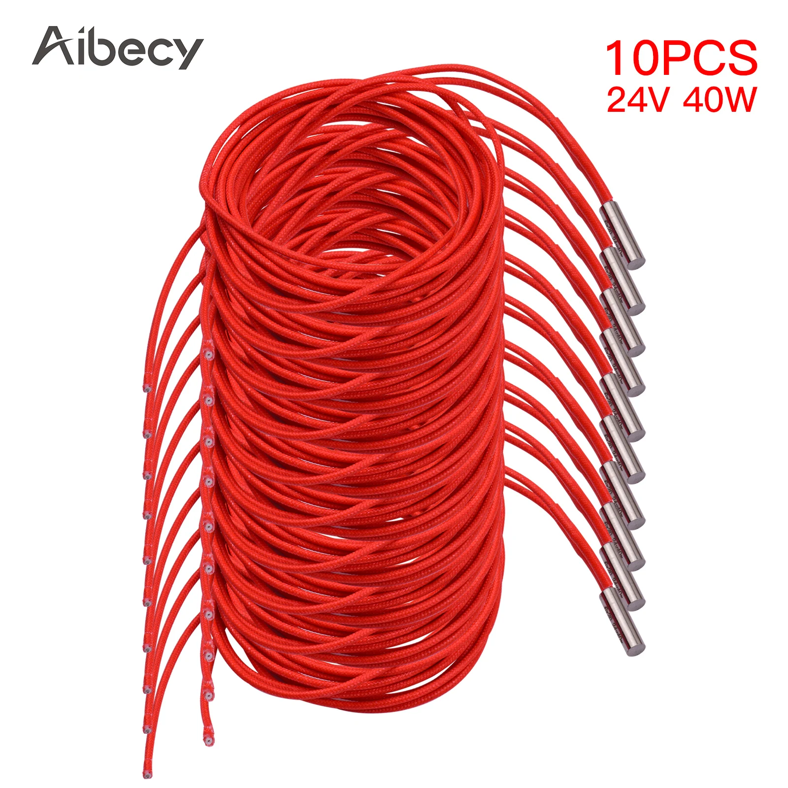 Нагревательная трубка Aibecy для 3D принтера 2/3/5/10 шт. 24 В 40 Вт 6*20 мм 1 6 м|Детали и