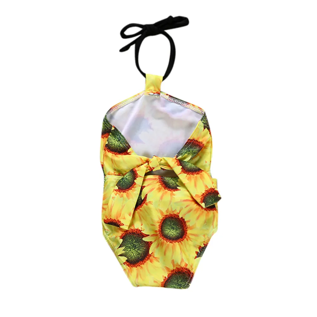 Новинка Модный летний купальник для маленьких девочек жилет с бантом и принтом
