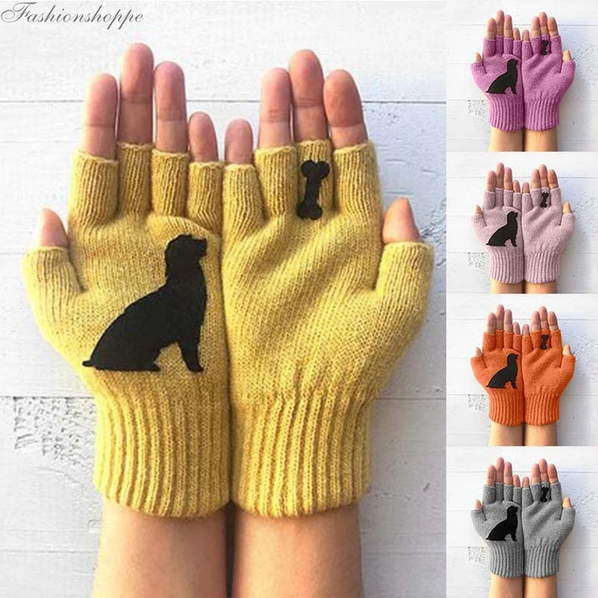 1 пара эластичные вязаные теплые перчатки без пальцев | Аксессуары для одежды