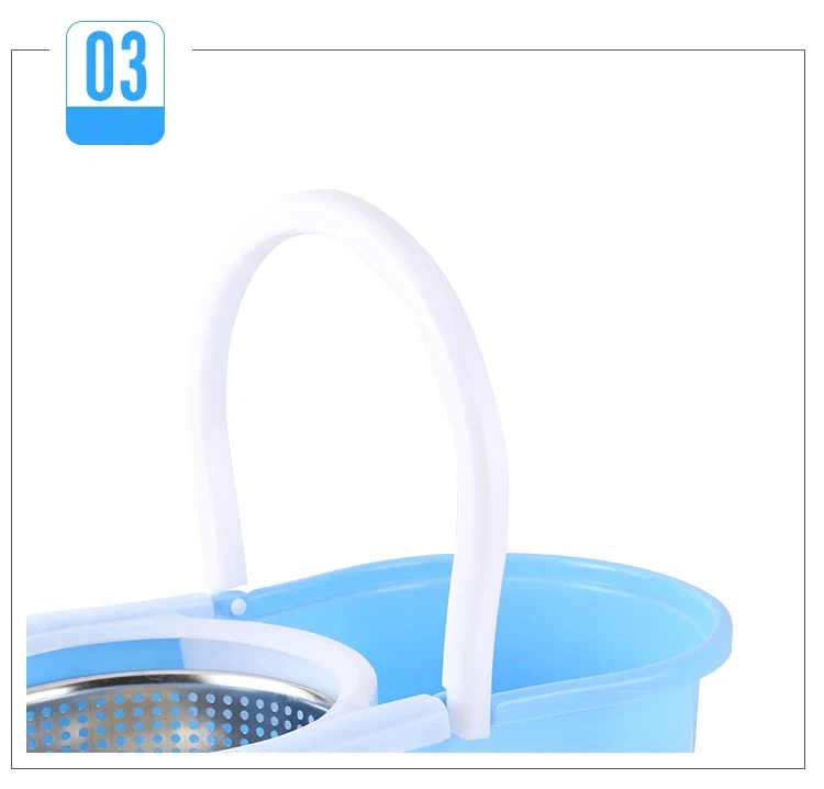 

Spin Mop&Bucket Double drive with 2 microfiber mop heads Floor Cleaning System Easy wring Metal handle