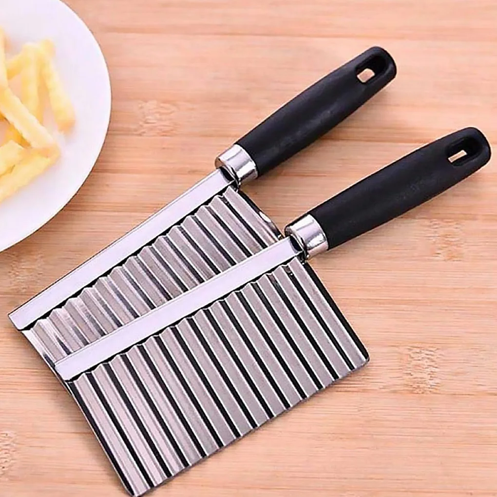 

Potato Slicer Wavy Edge Stainless Steel Kitchen Vegetable Gadget Fruit Chopper Kitchen Tool