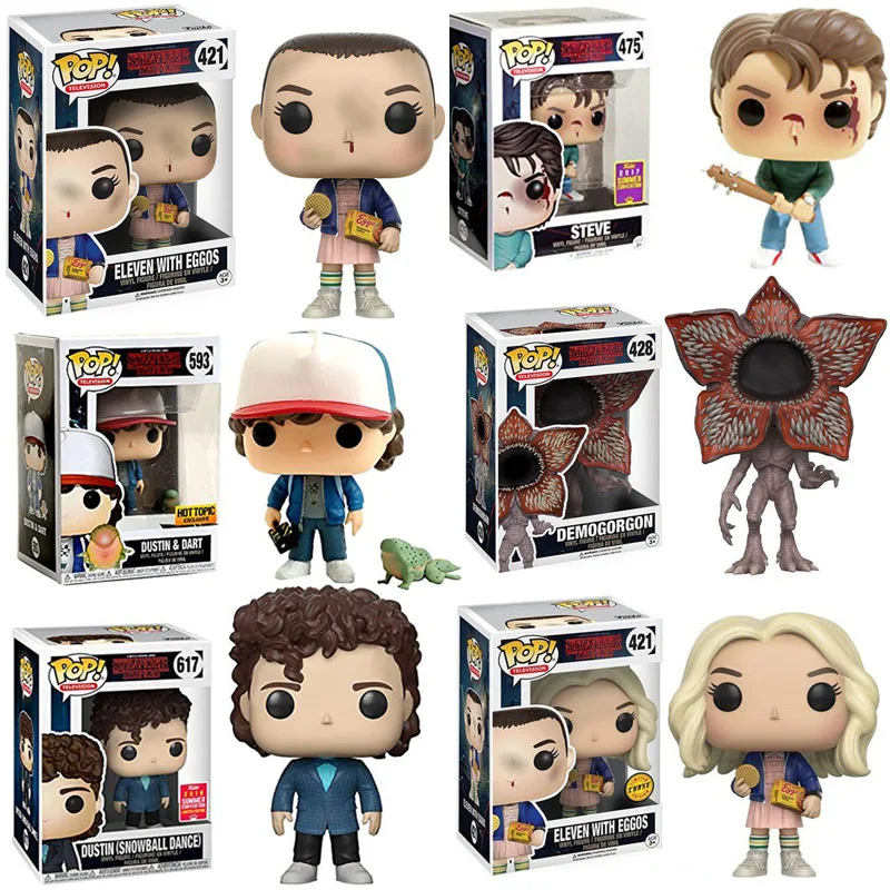 FUNKO POP Stranger things Eleven duстin Дротика Дастин снежок танец Стива Виниловая фигурка игрушки для детей Рождественский подарок