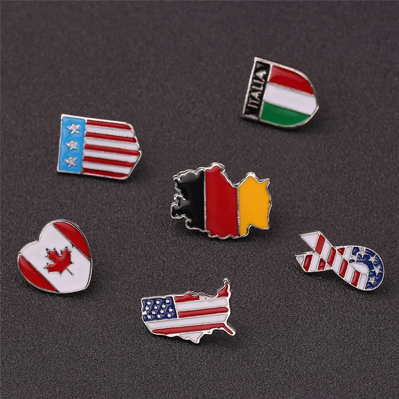Новый дизайн брошь в виде флага флаги Канады Германии США Великобритании Италии