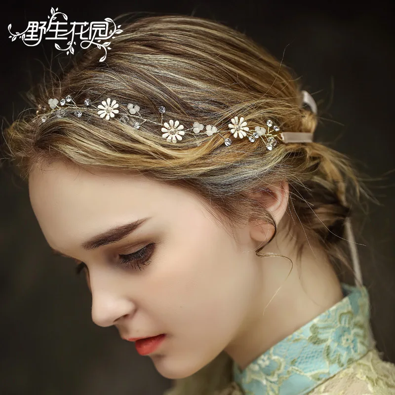 D231 NPASON Свадебная лента для волос Лаконичные украшения аксессуары невесты