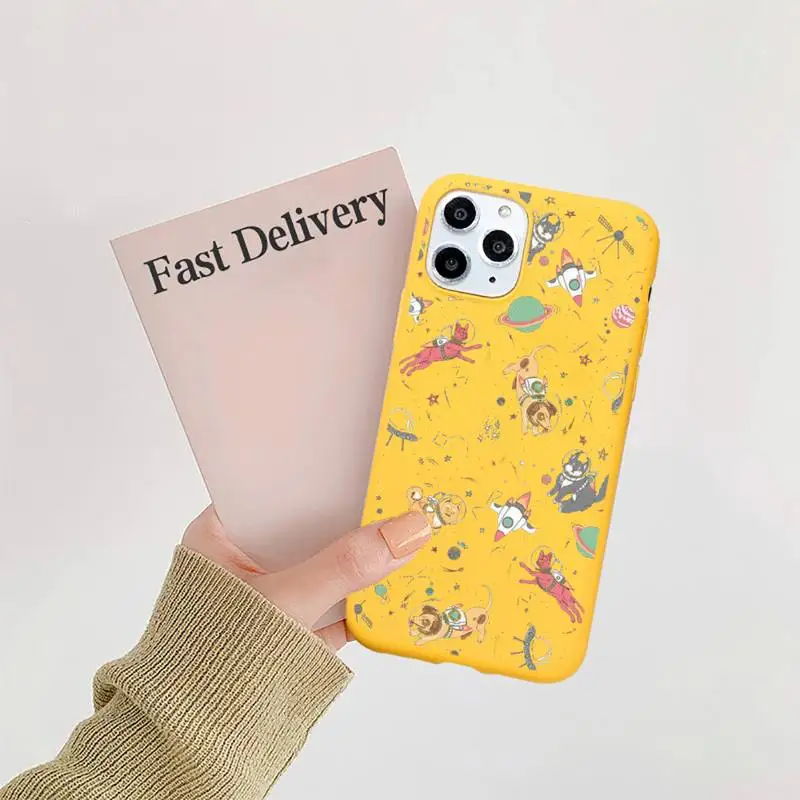 

Cartoon Starry Universe space Phone Case Candy Color for iPhone 6 7 8 11 12 s mini pro X XS XR MAX Plus