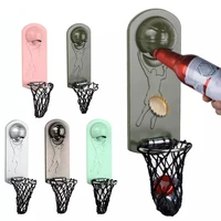 self adhesive basketball beer bottle opener wall mount basketball opener magnet basketball lovers beer opener kitchen gadget