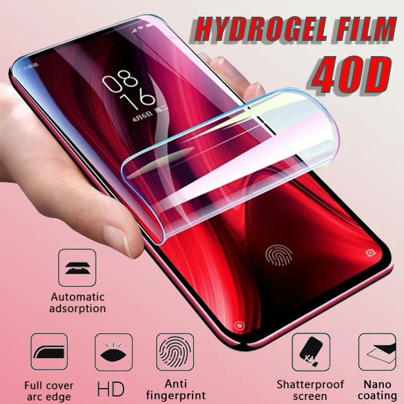 Защитная пленка 40D на весь экран для Xiaomi Redmi Note 7 8 5 6 Pro Гидрогелевая K20 7A 6A мягкая