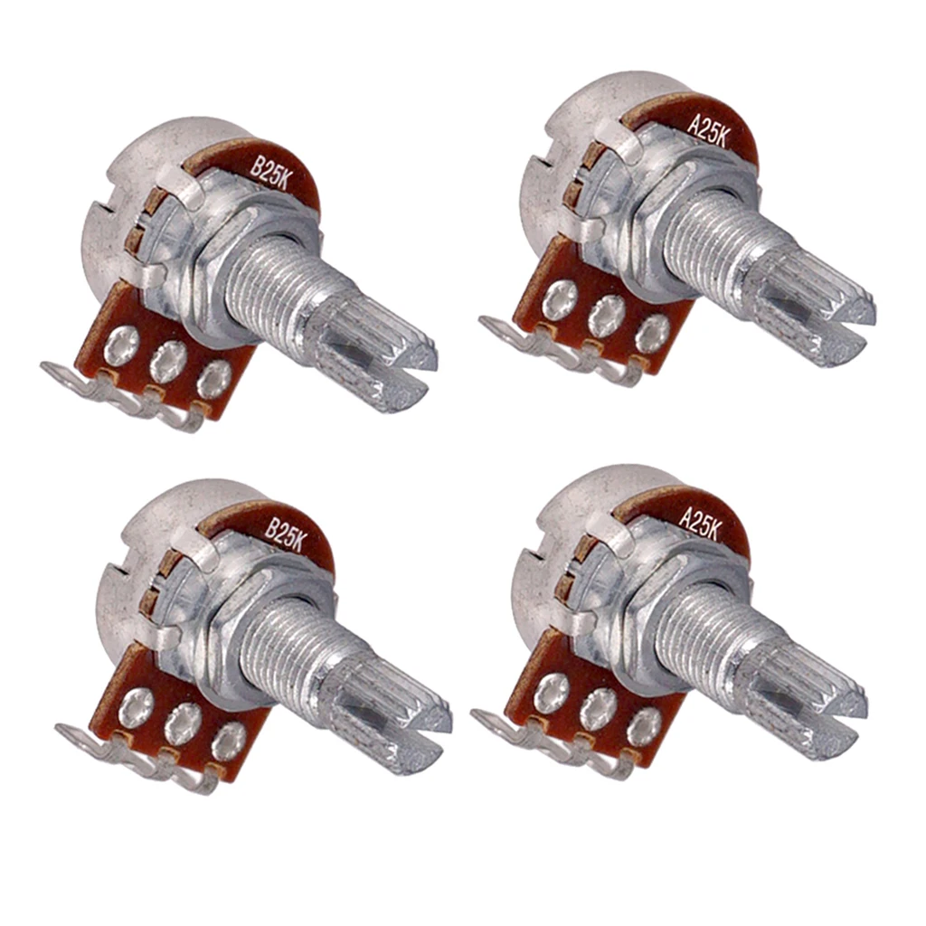 25k gitarre bass split welle potentiometer für volumen oder ton für elektrische gitarre mit 18mm potentiometer free global shipping