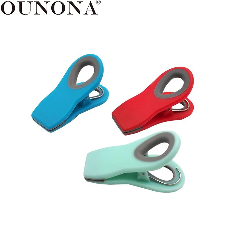 OUNONA 3 Pcs магнетический зажимы для пакетов зажимы для хранения уплотненные зажимы для сумок Кухня холодильник для хранения Зажимы для пакетов вешалка на стену зажимы