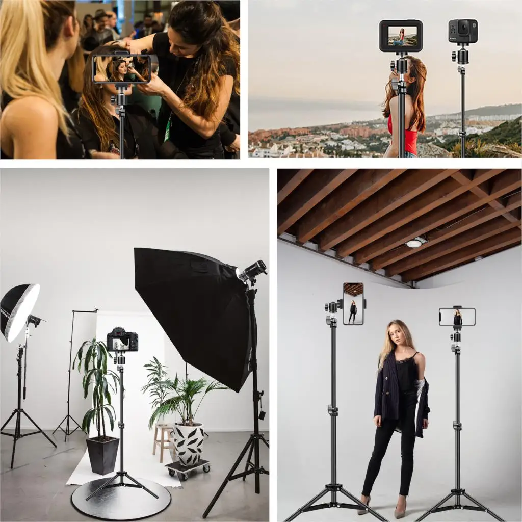 

Vamson Lightweight Camera Tripod for Mobile phone holder and mobile phone to take photos and video Outdoor live broadcast VLS02B