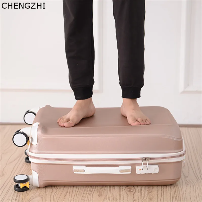 CHENGZHI 20 &quot22" 24 &quot26 дюймов ретро чемодан на колесиках с косметичкой студенческий