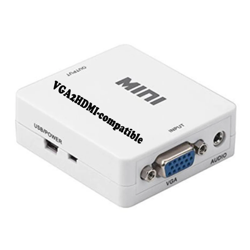 Мини 1080P VGA в HDMI совместимого адаптера конвертер VGA2HDMI compatible Соединитель с аудио