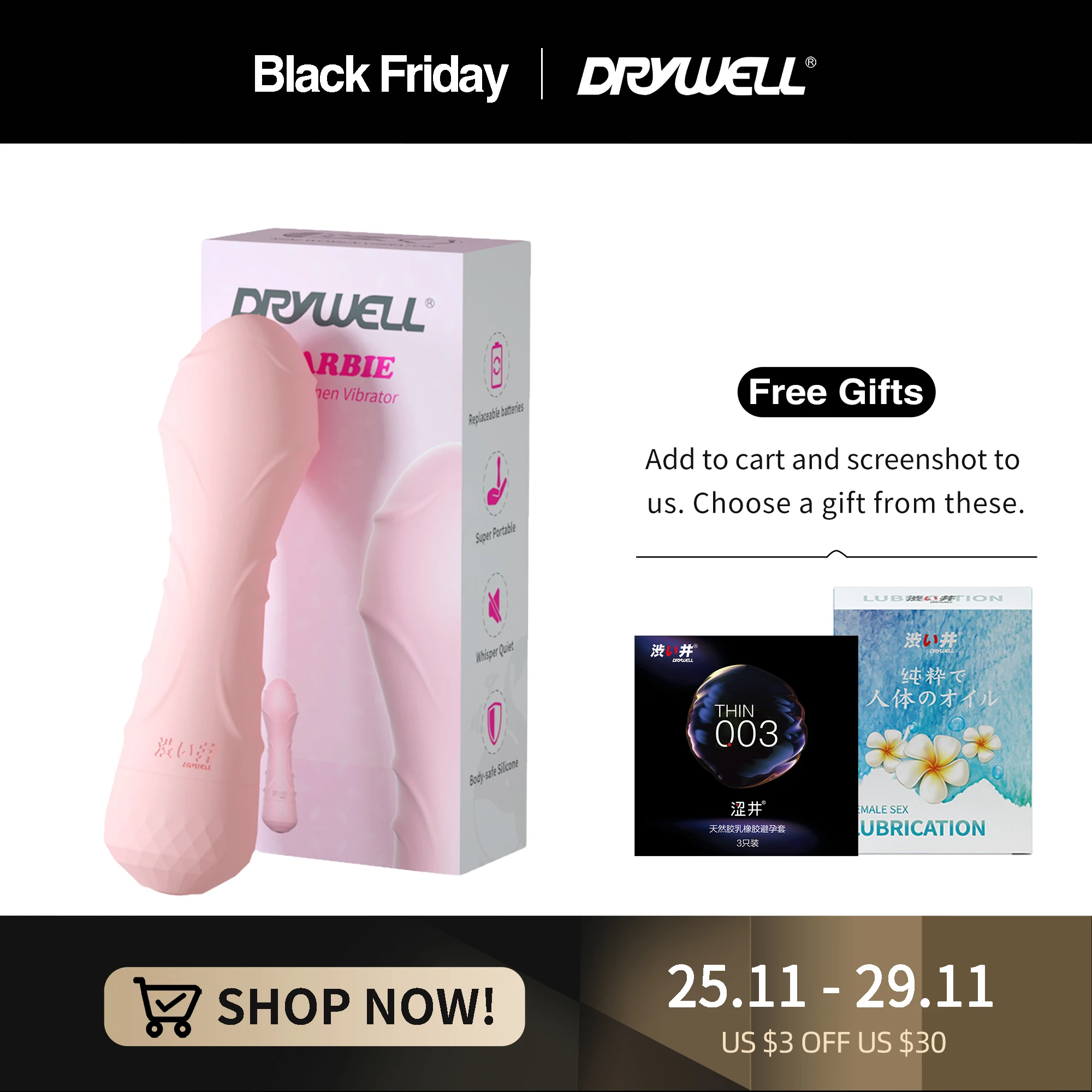 DRYWELL Мини-вибраторы для женщин, секс-игрушки, имитация влагалища, Стимулятор клитора, эротические игрушки для взрослых - изображение