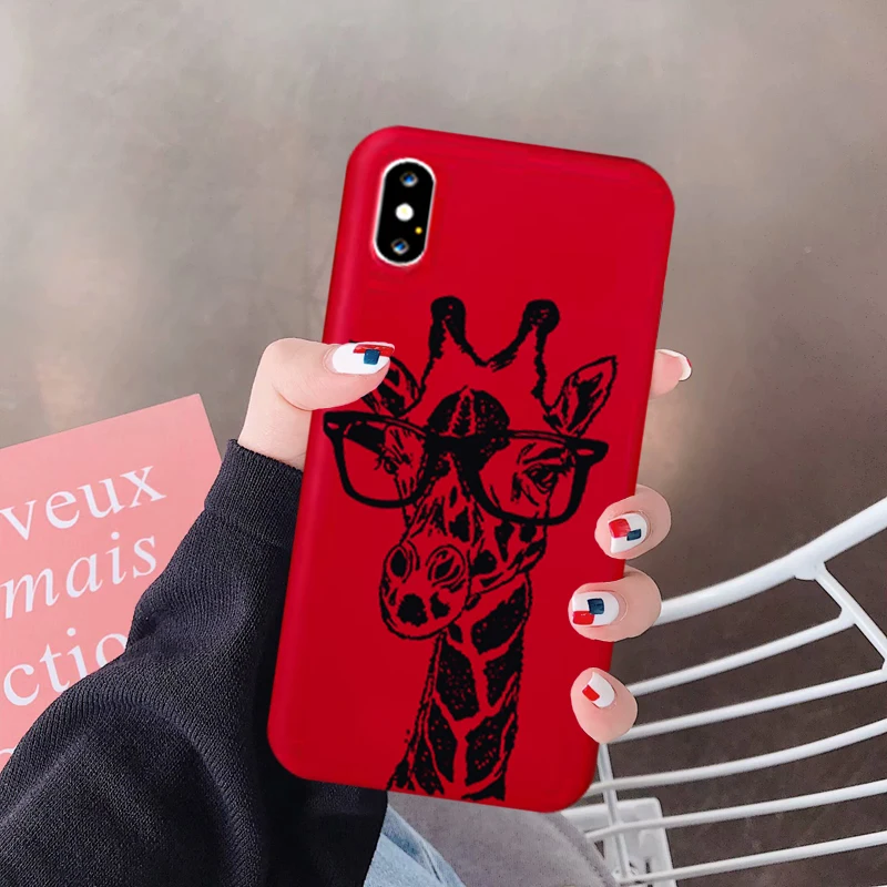 JAMULAR жилетки с изображением нарисованного жирафа Печатный Чехол для мобильного