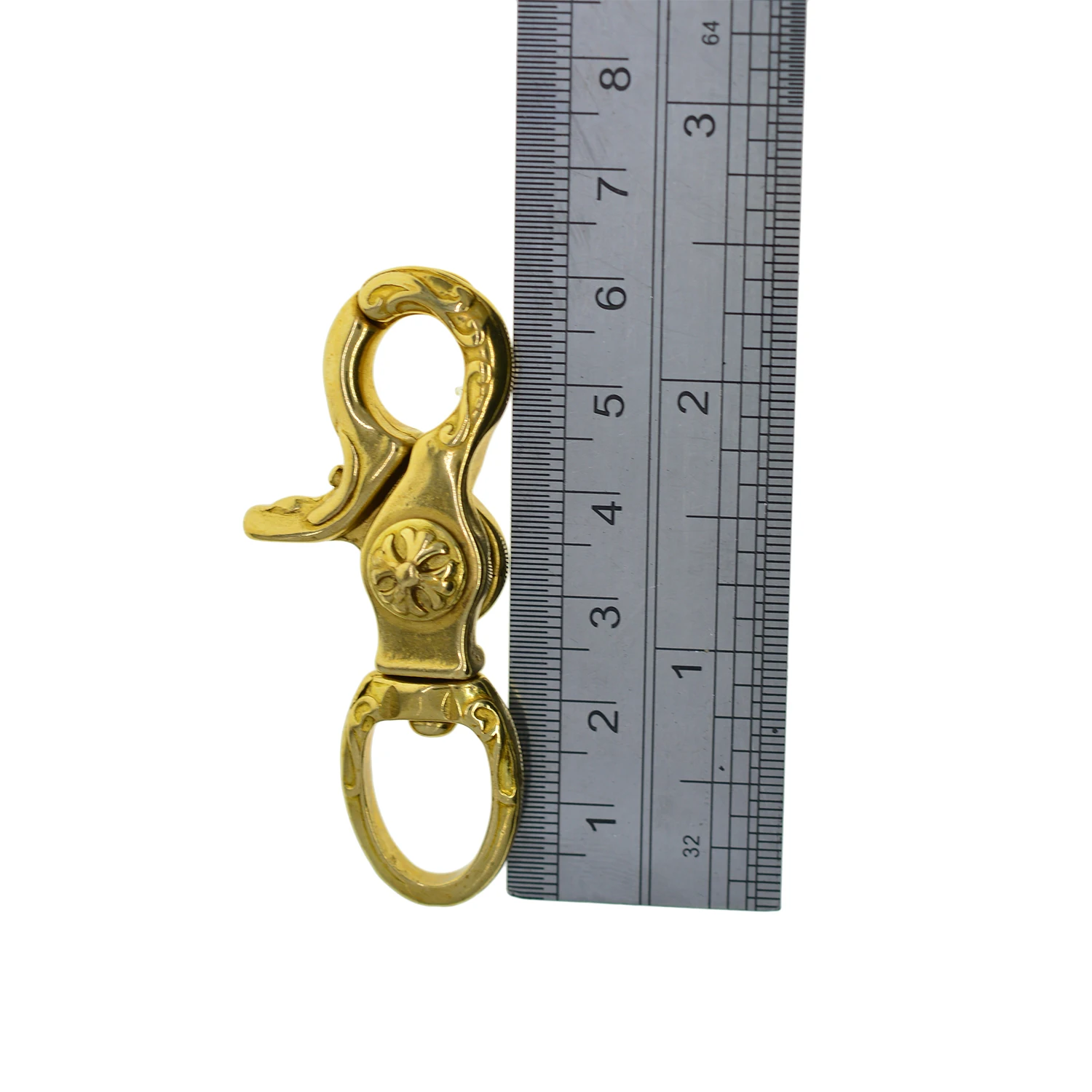 Твердая латунь оснастка поворотным спусковым брелок с крючками застежка-краб 0 5