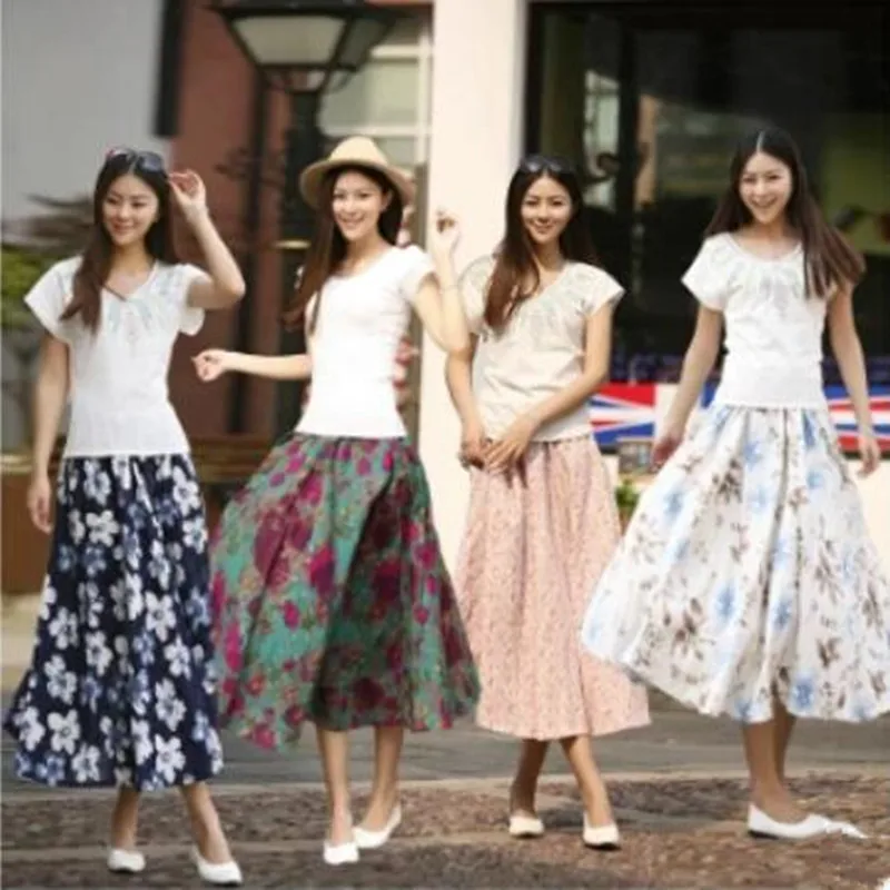 Юбка женская плиссированная с завышенной талией модная Повседневная Длинная