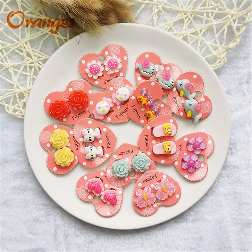 Серьги-клипсы для детей милые модные серьги с героями мультфильмов не пирсинг