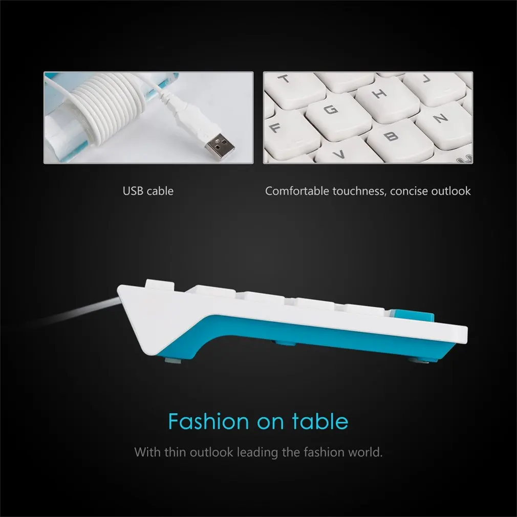Ultra-thin Chocolate Wired Keyboard Desktop Office Home Games Slim Mute Computer 104 Keys Full-size Ergonomic Design | Компьютеры и