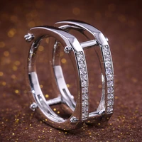 huitan geometric punk stylish accessories gadget finger rings three color available with zircon stone hollow design jewelry