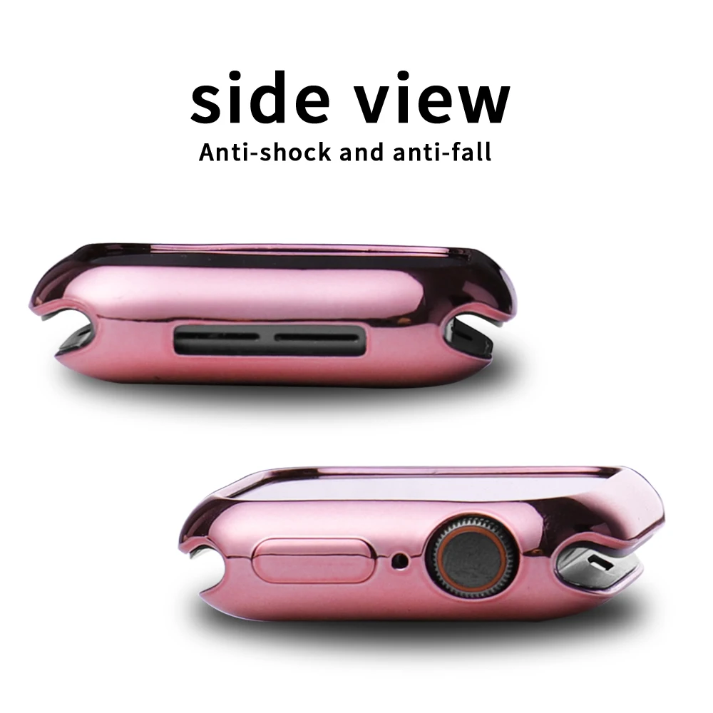 Watch case ultra-thin plated for Apple Watch 6 SE 4 3 2 1 42MM 38MM soft transparent TPU cover for iWatch 5 44MM40MM accessories