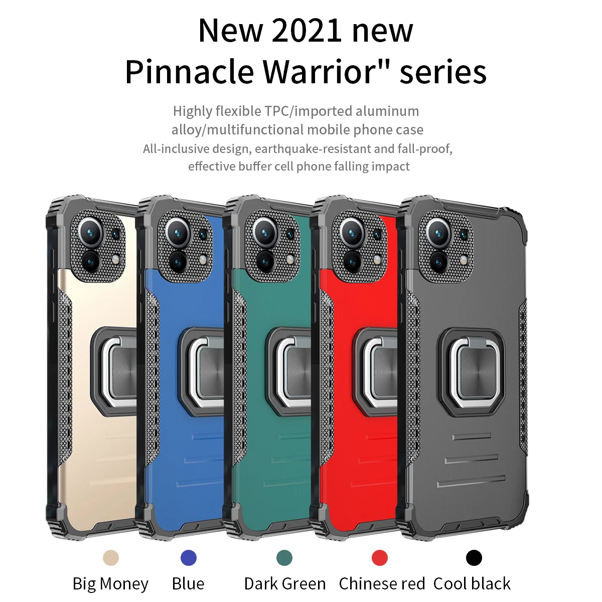 

Shockproof Phone Case For Xiaomi Mi POCO M3 X3 NFC 10T Lite Redmi 11 Note 10S Pro 9T Power Stand Armor Holder Back Cover Shell