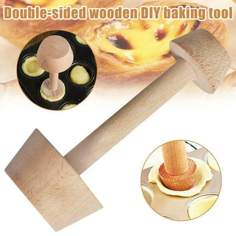 

Portable Wooden Egg Tart Tamper Double Sides Pastry Egg Tart Pusher Eggtart Mold Baking Cake Kitchen Tools 2021 New